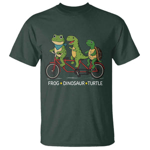 Subtle FDT T Shirt Frog Dinosaur Turtle Political Satire TS10 Dark Forest Green Print Your Wear