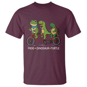Subtle FDT T Shirt Frog Dinosaur Turtle Political Satire TS10 Maroon Print Your Wear