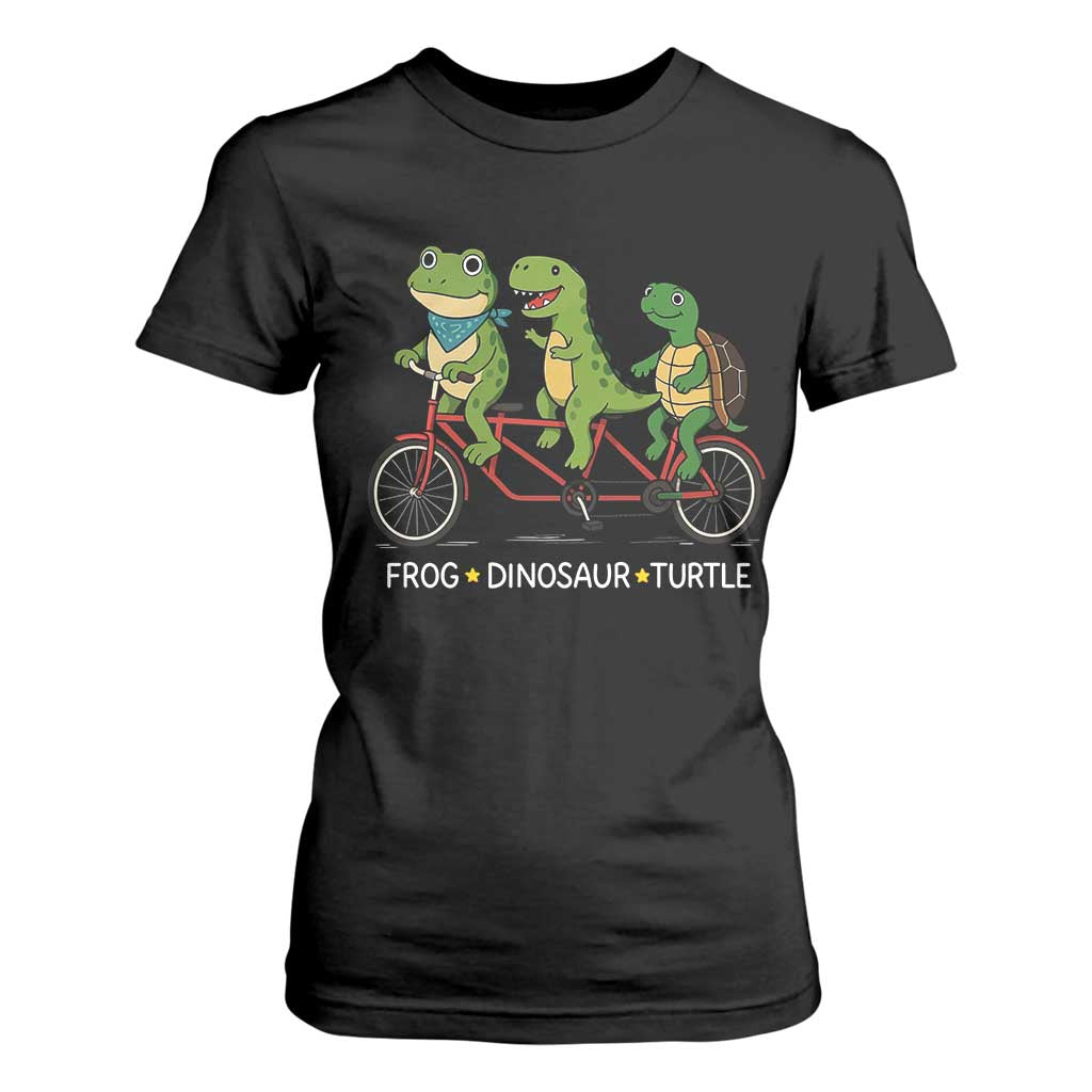 Subtle FDT T Shirt For Women Frog Dinosaur Turtle Political Satire TS10 Black Print Your Wear