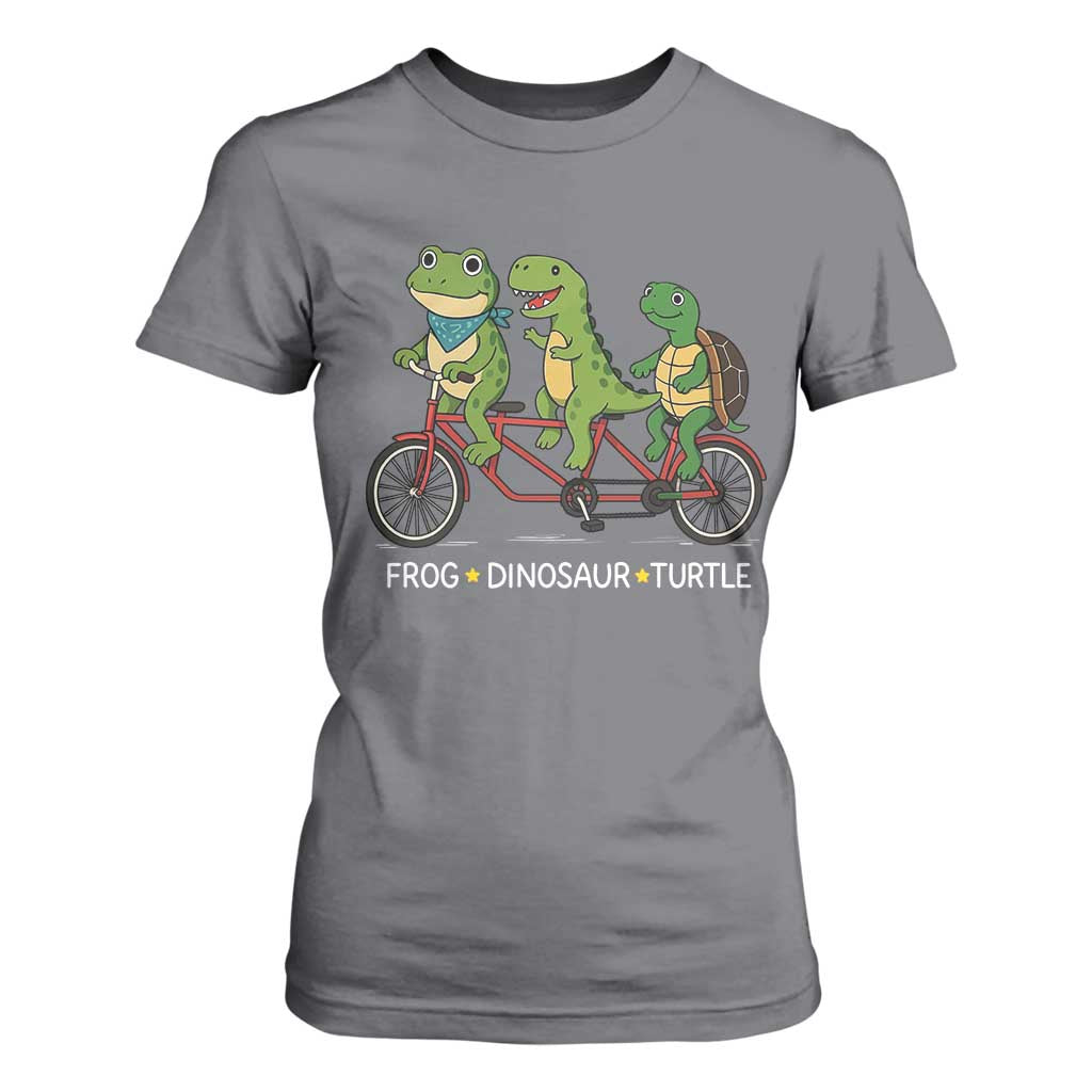 Subtle FDT T Shirt For Women Frog Dinosaur Turtle Political Satire TS10 Charcoal Print Your Wear