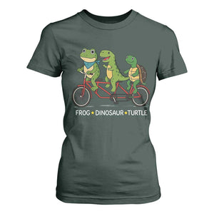 Subtle FDT T Shirt For Women Frog Dinosaur Turtle Political Satire TS10 Dark Forest Green Print Your Wear