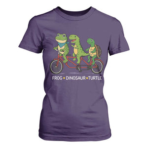 Subtle FDT T Shirt For Women Frog Dinosaur Turtle Political Satire TS10 Purple Print Your Wear