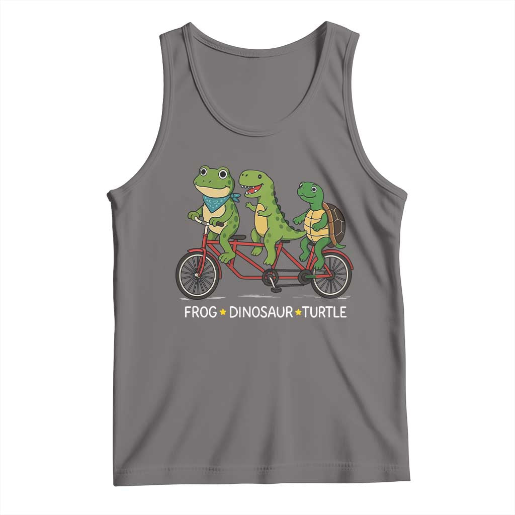 Subtle FDT Tank Top Frog Dinosaur Turtle Political Satire TS10 Deep Heather Print Your Wear
