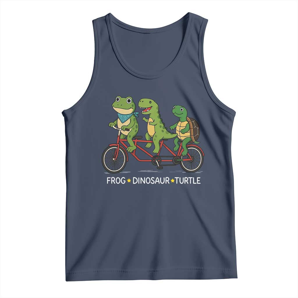 Subtle FDT Tank Top Frog Dinosaur Turtle Political Satire TS10 Navy Print Your Wear