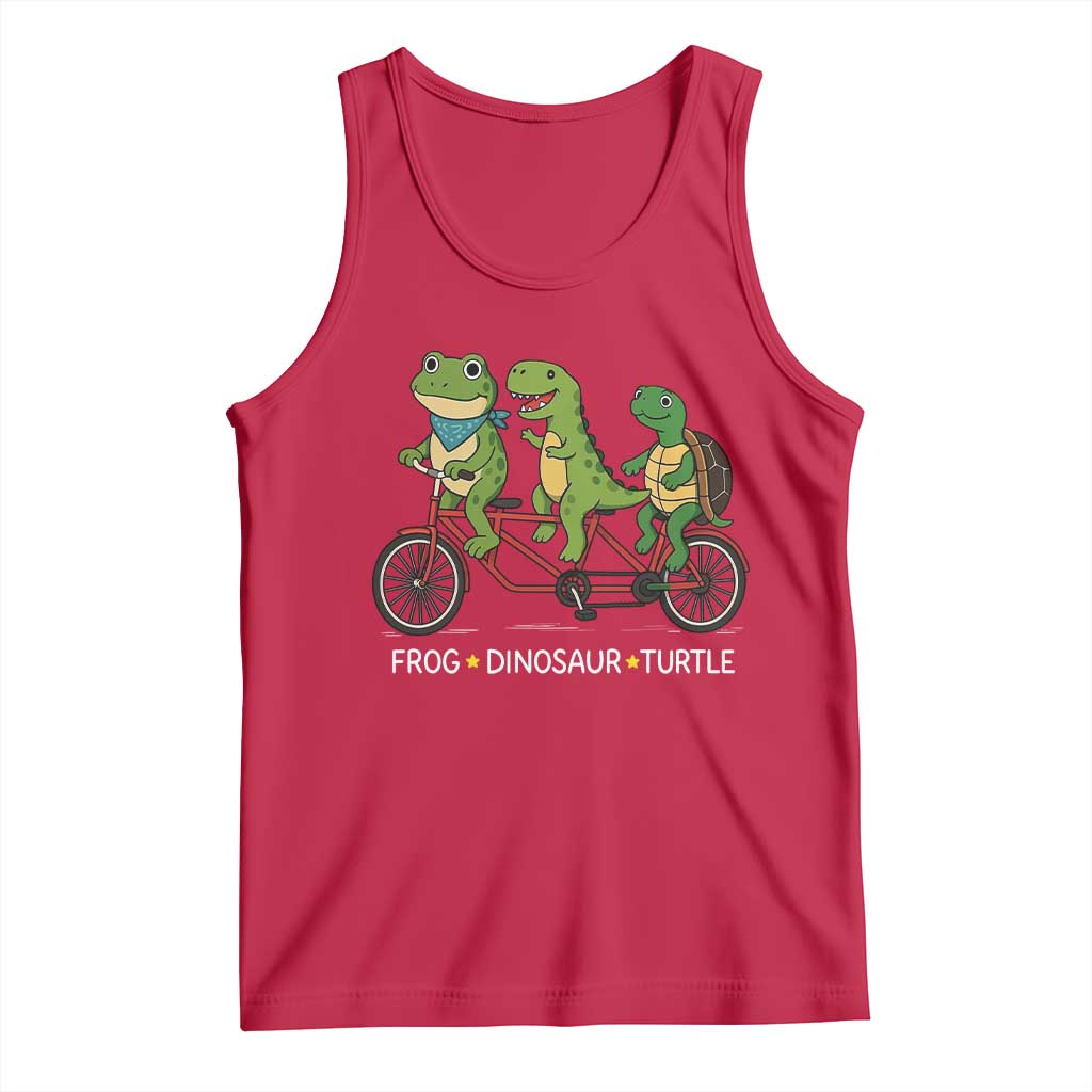 Subtle FDT Tank Top Frog Dinosaur Turtle Political Satire TS10 Red Print Your Wear