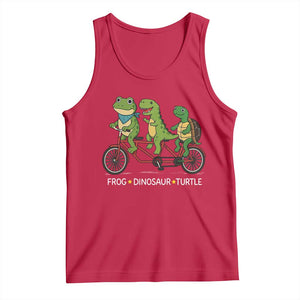 Subtle FDT Tank Top Frog Dinosaur Turtle Political Satire TS10 Red Print Your Wear