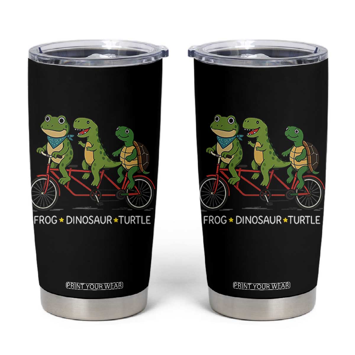 Subtle FDT Tumbler Cup Frog Dinosaur Turtle Political Satire TS10 Black Print Your Wear