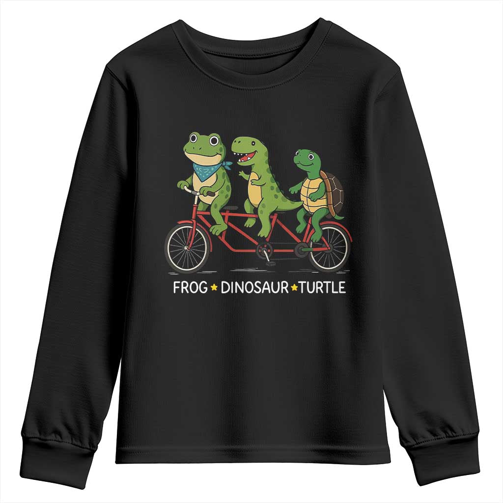 Subtle FDT Youth Sweatshirt Frog Dinosaur Turtle Political Satire - Print Your Wear