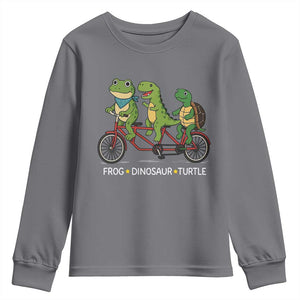 Subtle FDT Youth Sweatshirt Frog Dinosaur Turtle Political Satire TS10 Charcoal Print Your Wear