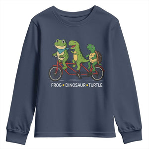 Subtle FDT Youth Sweatshirt Frog Dinosaur Turtle Political Satire TS10 Navy Print Your Wear