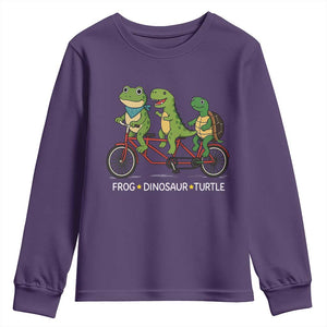 Subtle FDT Youth Sweatshirt Frog Dinosaur Turtle Political Satire TS10 Purple Print Your Wear