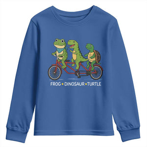Subtle FDT Youth Sweatshirt Frog Dinosaur Turtle Political Satire TS10 Royal Blue Print Your Wear