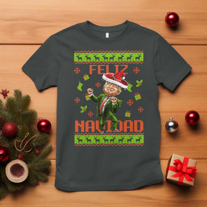 Funny Christmas Trump T Shirt Feliz Navidad Ugly Christmas Sweater Dancing Trump TS10 Dark Heather Print Your Wear