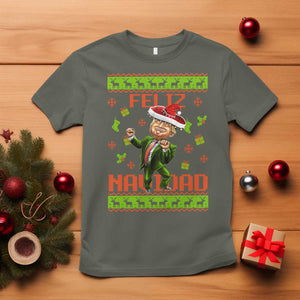 Funny Christmas Trump T Shirt Feliz Navidad Ugly Christmas Sweater Dancing Trump TS10 Military Green Print Your Wear