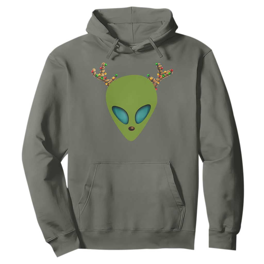 Alien Christmas Hoodie Funny Humans Aren't Real Cute UFO Gift TS10 Military Green Print Your Wear