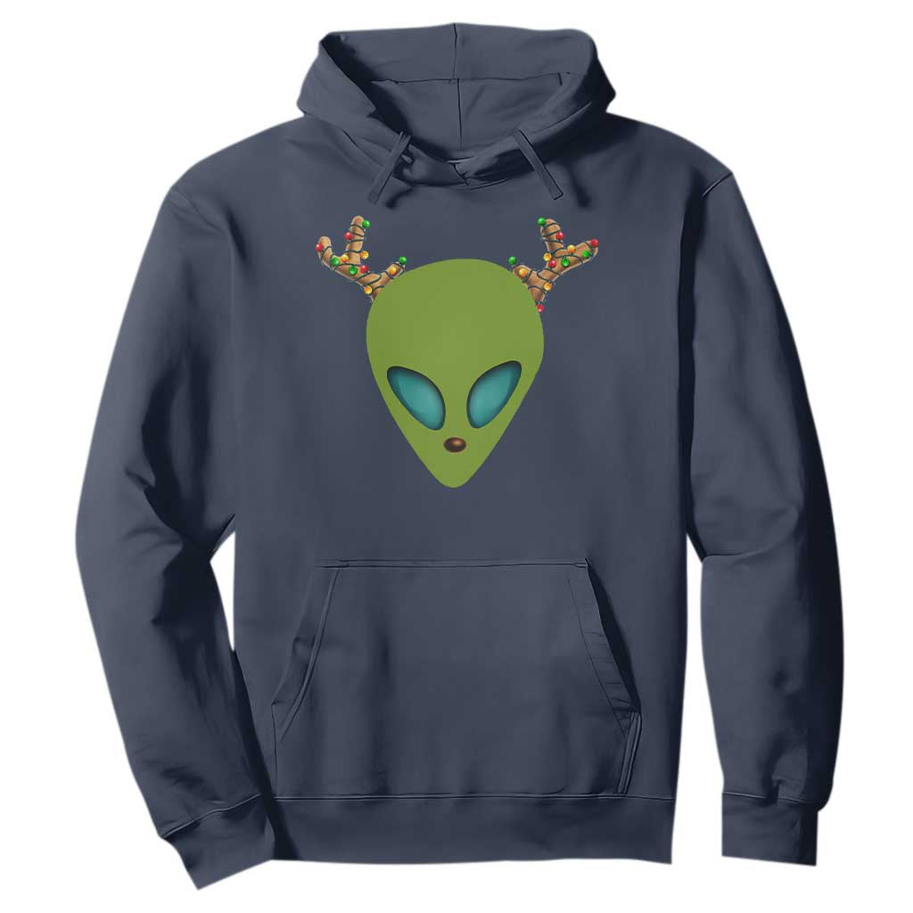 Alien Christmas Hoodie Funny Humans Aren't Real Cute UFO Gift TS10 Navy Print Your Wear