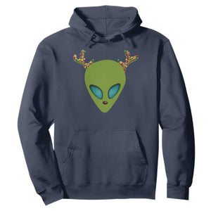 Alien Christmas Hoodie Funny Humans Aren't Real Cute UFO Gift TS10 Navy Print Your Wear