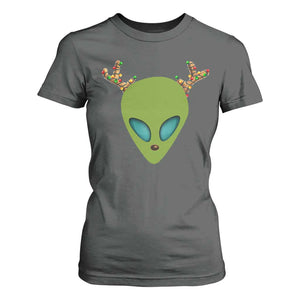 Alien Christmas T Shirt For Women Funny Humans Aren't Real Cute UFO Gift TS10 Dark Heather Print Your Wear