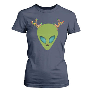 Alien Christmas T Shirt For Women Funny Humans Aren't Real Cute UFO Gift TS10 Navy Print Your Wear