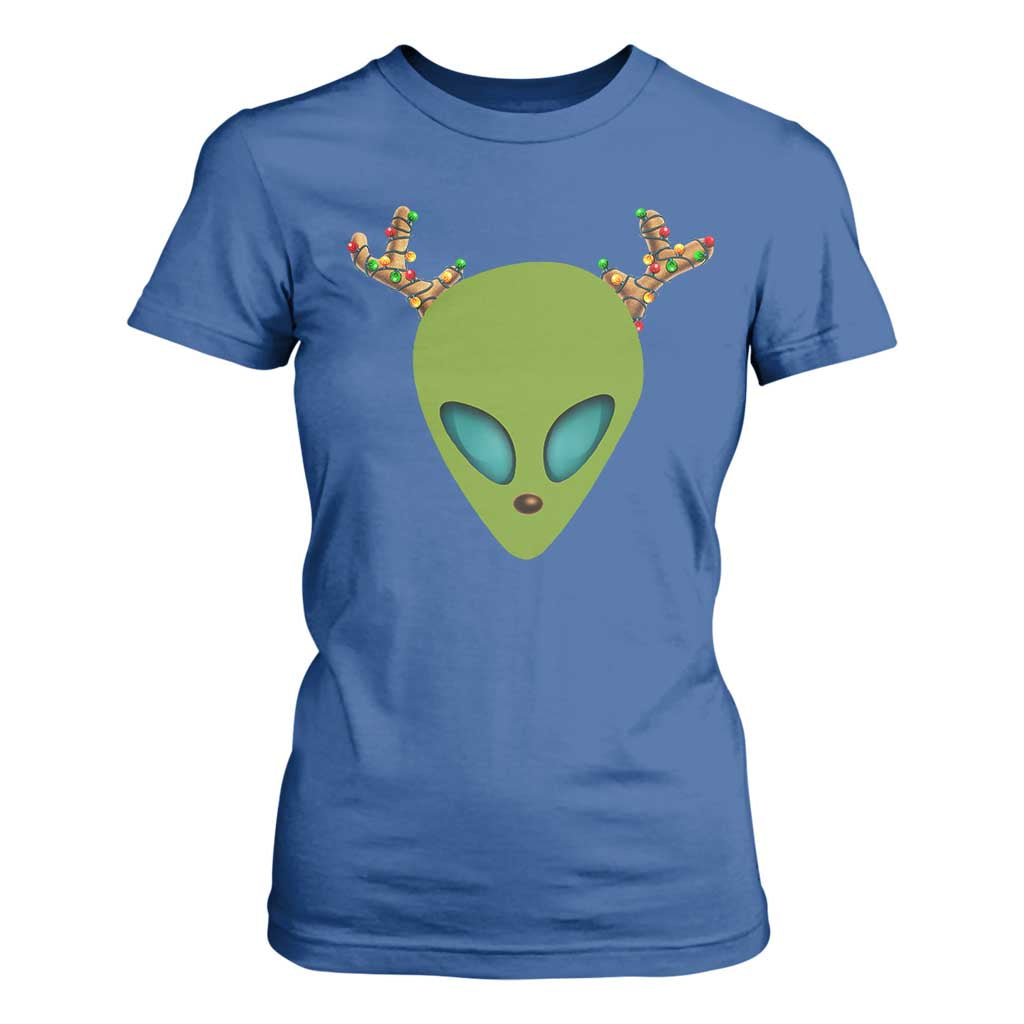 Alien Christmas T Shirt For Women Funny Humans Aren't Real Cute UFO Gift TS10 Royal Blue Print Your Wear