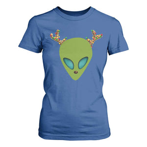 Alien Christmas T Shirt For Women Funny Humans Aren't Real Cute UFO Gift TS10 Royal Blue Print Your Wear
