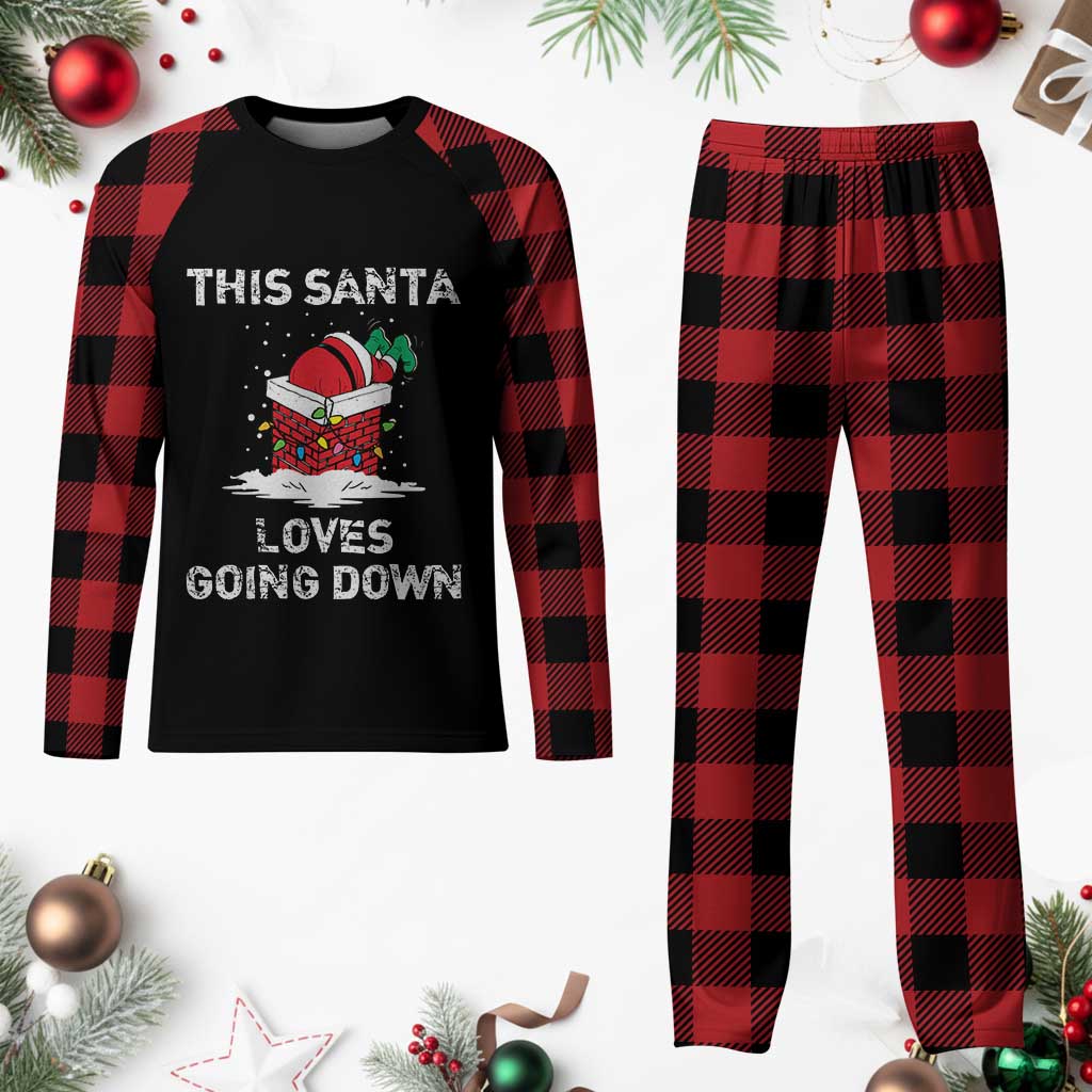 Santa Plaid Pajama Set Funny This Santa Loves Going Down TS10 Buffalo Plaid Print Your Wear