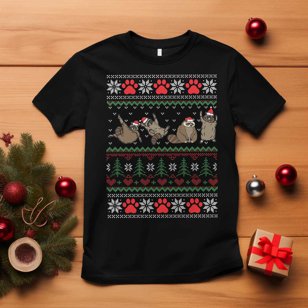 Raccoon Christmas T Shirt Funny Ugly Christmas TS10 Black Print Your Wear