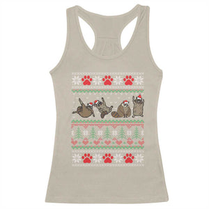 Raccoon Christmas Racerback Tank Top Funny Ugly Christmas TS10 Sand Print Your Wear