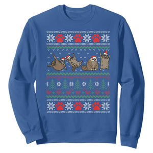 Raccoon Christmas Sweatshirt Funny Ugly Christmas TS10 Royal Blue Print Your Wear