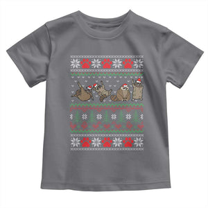 Raccoon Christmas Toddler T Shirt Funny Ugly Christmas TS10 Charcoal Print Your Wear