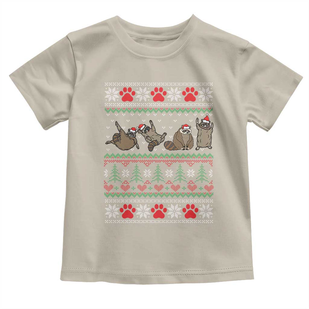Raccoon Christmas Toddler T Shirt Funny Ugly Christmas TS10 Sand Print Your Wear