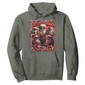 Christmas Santa Hoodie Big Nick Energy Bootleg Rap Tee TS10 Military Green Print Your Wear