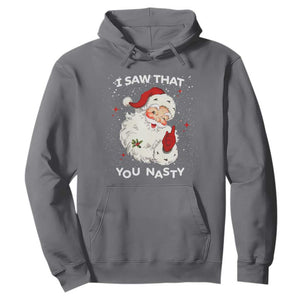 Christmas Santa Hoodie Vintage I Saw That You Naughty TS10 Charcoal Print Your Wear