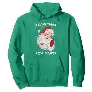 Christmas Santa Hoodie Vintage I Saw That You Naughty TS10 Irish Green Print Your Wear