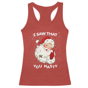 Christmas Santa Racerback Tank Top Vintage I Saw That You Naughty TS10 Red Print Your Wear