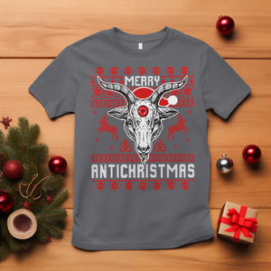 Satan Claus Merry Antichristmas T Shirt Pentagram Ugly Christmas Sweater Evil Pajama TS10 Charcoal Print Your Wear