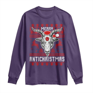 Satan Claus Merry Antichristmas Long Sleeve Shirt Pentagram Ugly Christmas Sweater Evil Pajama TS10 Purple Print Your Wear
