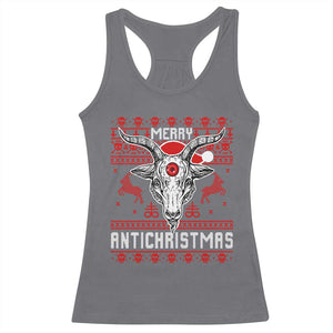 Satan Claus Merry Antichristmas Racerback Tank Top Pentagram Ugly Christmas Sweater Evil Pajama TS10 Charcoal Print Your Wear