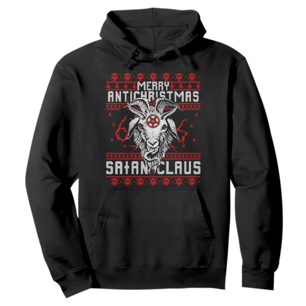 Satan Claus Merry Antichristmas Hoodie Goth Ugly Christmas Sweater Pentagram Evil Pajama TS10 Black Print Your Wear