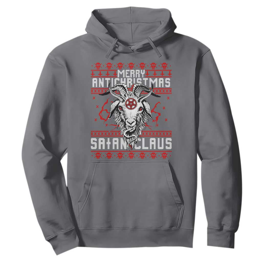 Satan Claus Merry Antichristmas Hoodie Goth Ugly Christmas Sweater Pentagram Evil Pajama TS10 Charcoal Print Your Wear