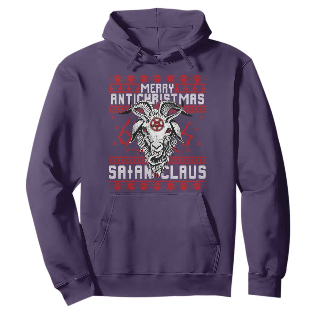 Satan Claus Merry Antichristmas Hoodie Goth Ugly Christmas Sweater Pentagram Evil Pajama TS10 Purple Print Your Wear