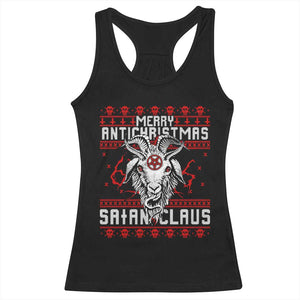 Satan Claus Merry Antichristmas Racerback Tank Top Goth Ugly Christmas Sweater Pentagram Evil Pajama TS10 Black Print Your Wear