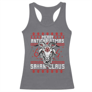 Satan Claus Merry Antichristmas Racerback Tank Top Goth Ugly Christmas Sweater Pentagram Evil Pajama TS10 Charcoal Print Your Wear