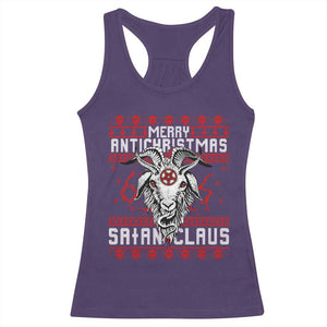 Satan Claus Merry Antichristmas Racerback Tank Top Goth Ugly Christmas Sweater Pentagram Evil Pajama TS10 Purple Print Your Wear