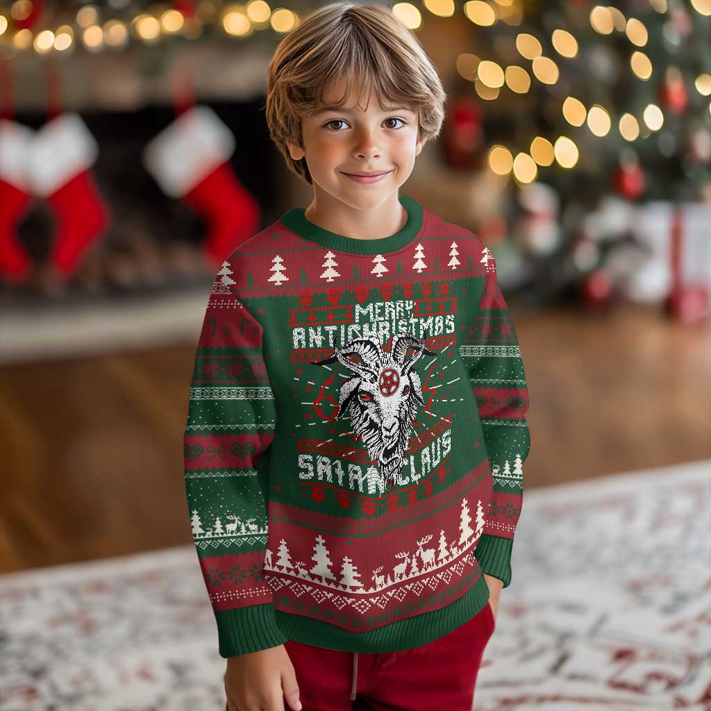 Satan Claus Merry Antichristmas Ugly Christmas Sweater Goth Ugly Christmas Sweater Pentagram Evil Pajama TS10 Christmas Print Your Wear