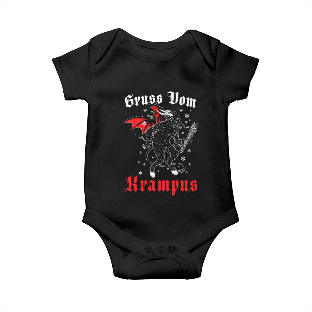 Christmas Krampus Baby Onesie Scary Horror Goth Xmas Gruss Von Krampus TS10 Black Print Your Wear
