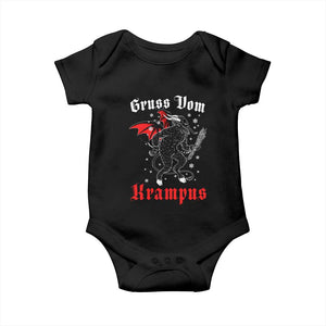 Christmas Krampus Baby Onesie Scary Horror Goth Xmas Gruss Von Krampus TS10 Black Print Your Wear