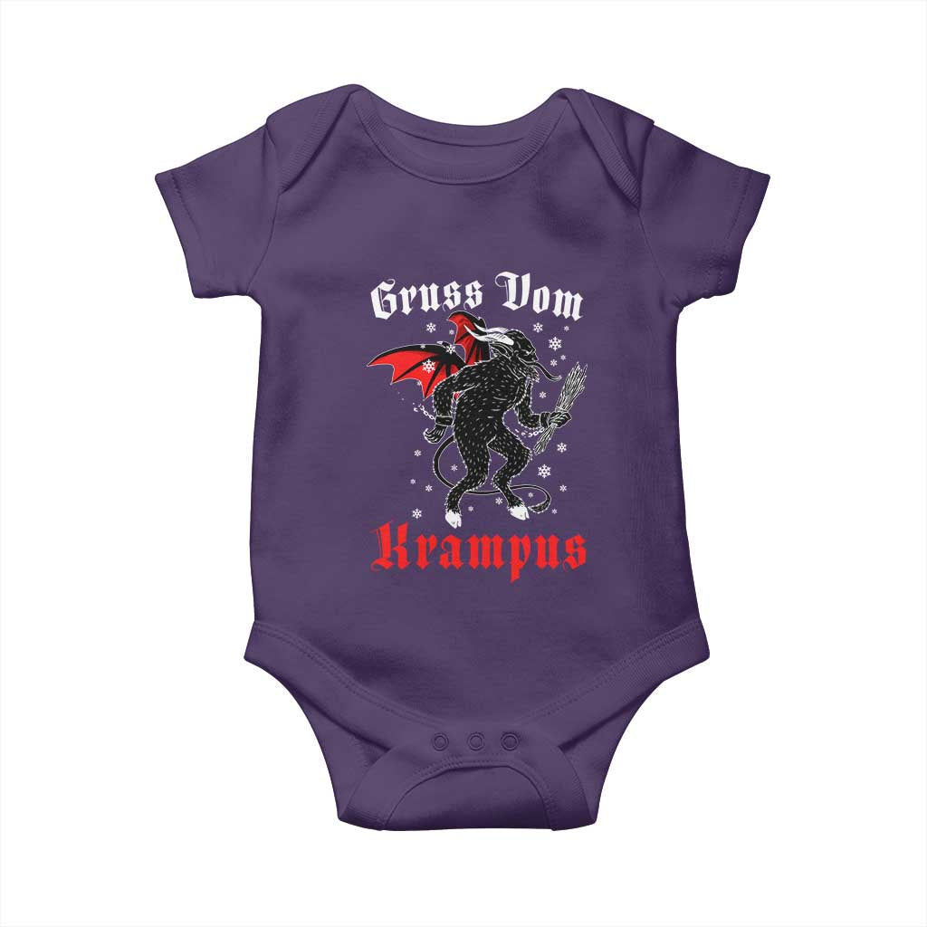 Christmas Krampus Baby Onesie Scary Horror Goth Xmas Gruss Von Krampus TS10 Purple Print Your Wear