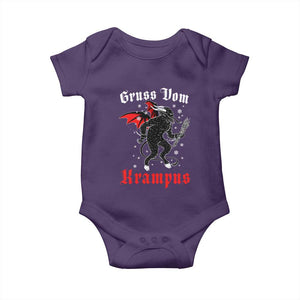 Christmas Krampus Baby Onesie Scary Horror Goth Xmas Gruss Von Krampus TS10 Purple Print Your Wear