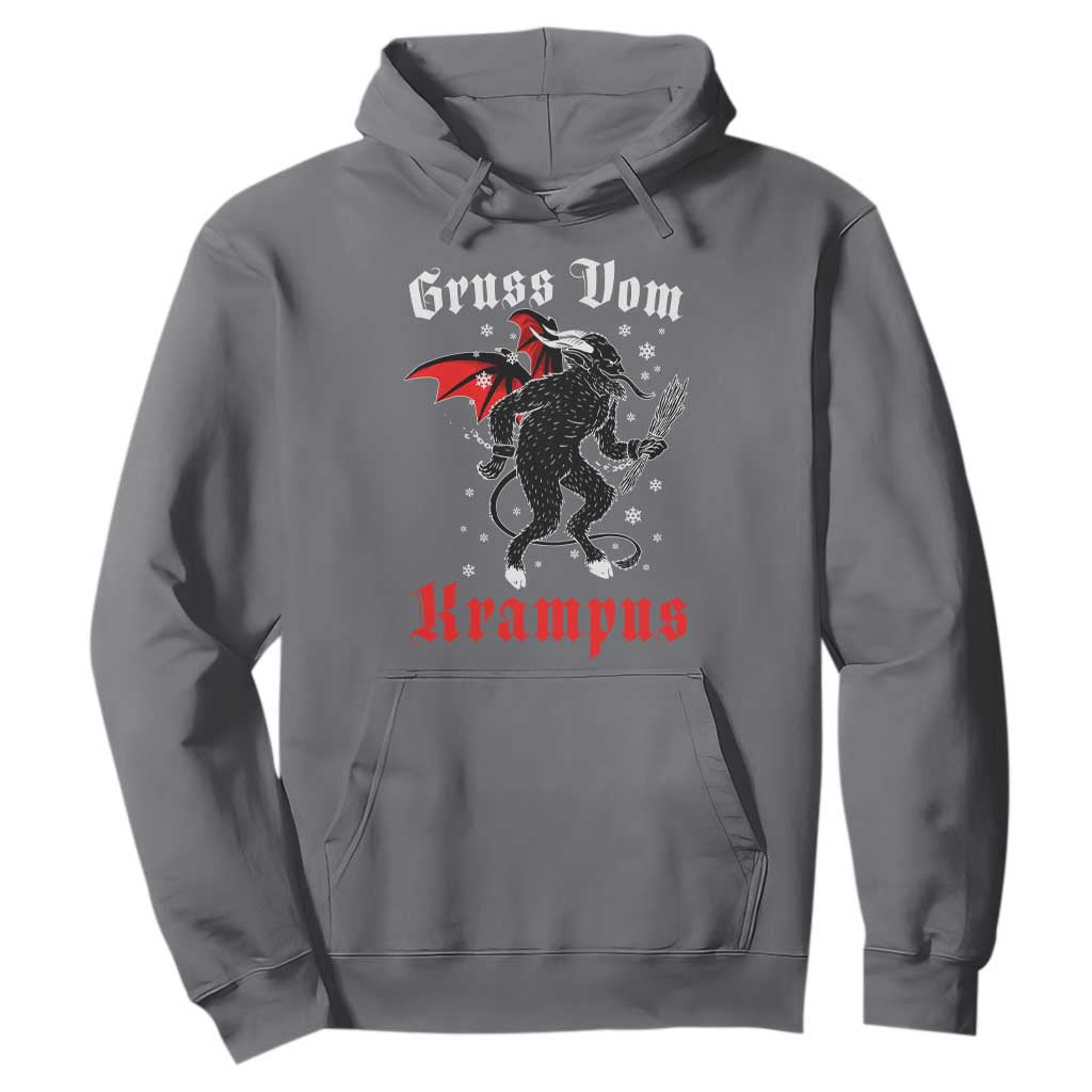Christmas Krampus Hoodie Scary Horror Goth Xmas Gruss Von Krampus TS10 Charcoal Print Your Wear